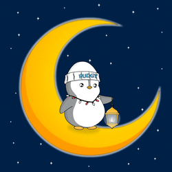Go Night Night Pudgy Penguin On Moon GIF