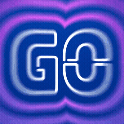 Go Text On Blue Purple Background GIF