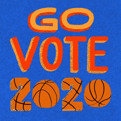 Go Vote 2020 Poster With Basketball In Letters GIF