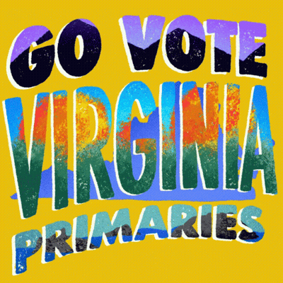 Go Vote Virginia Primaries Poster Yellow Background GIF