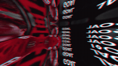 Goal In Red Letters On Blue Background GIF