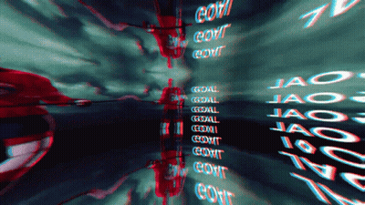 Goal In Red Letters On Blue Background GIF