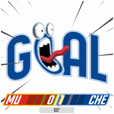 Goal Sign With Cartoon Face And Tongue GIF