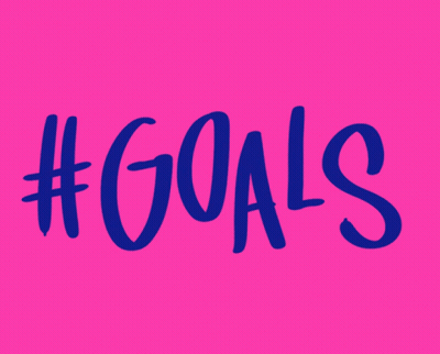 Goals Text On Pink Background GIF