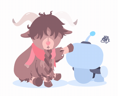 Goat And Robot Talking GIF