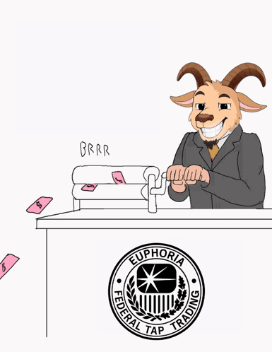Goat Behind Desk With Euphoria Federal Tap Trading GIF