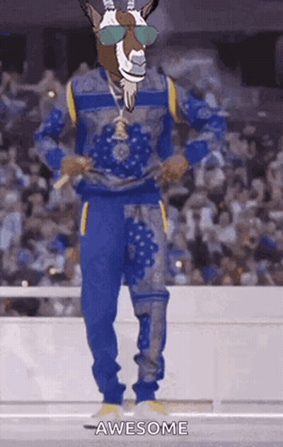 Goat-Headed Man In Sunglasses And Necklace Saying Awesome GIF