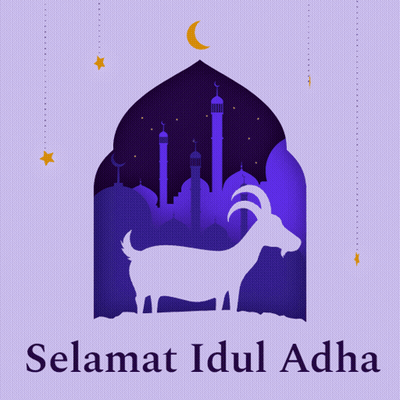 Goat In Front Of Mosque Selamat Idul Adha GIF