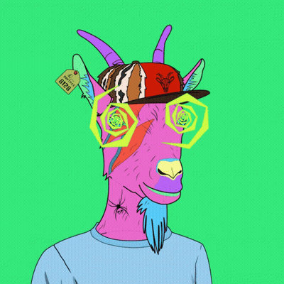 Goat Wearing Glasses And Hat With Tag GIF