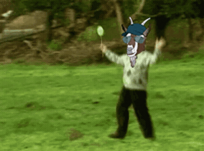 Goat Wearing Sunglasses And Hat Holding Balloon GIF