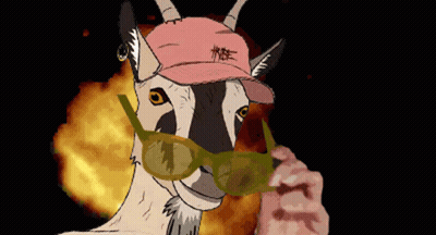 Goat Wearing Sunglasses And Hat Saying Tribe GIF