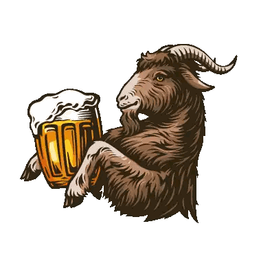 Goat With Sunglasses And Beer Sticker
