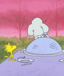 Gobble Snoopy Cooked Turkey GIF