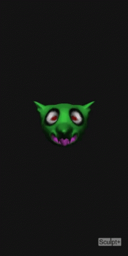 Goblin Head Spinning Dark Cave GIF