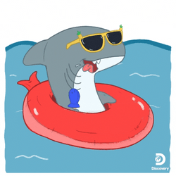 Goblin Shark Wearing Red Lifebuoy GIF