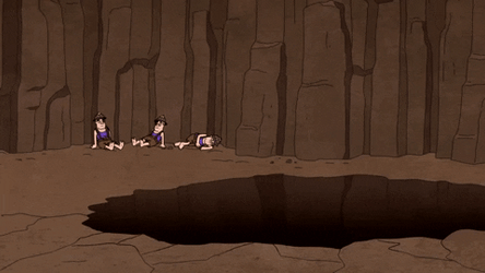 Goblins Falling In Cave Animation GIF
