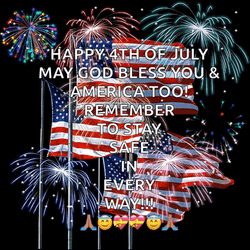 God Bless America Fireworks And Flags GIF