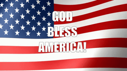 God Bless America Flag Proudly Waving GIF