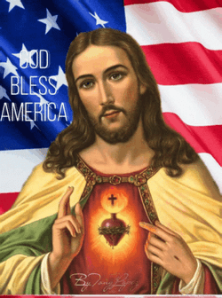 God Bless America Jesus Christ Blinking GIF