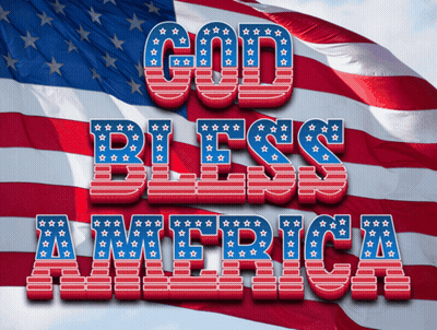 God Bless America Poster With American Flag GIF
