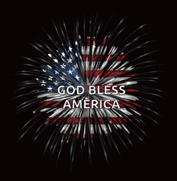 God Bless America Sparkling Fireworks GIF