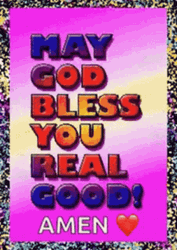 God Bless You Glitter Text GIF