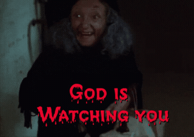God Is Watching You Poster With Woman GIF
