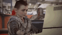 God Of War Kratos' Son Enjoying The Computer