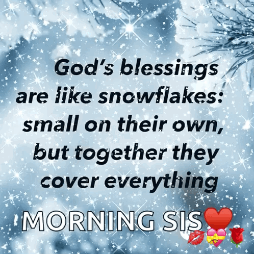God's Blessings Are Like Snowflakes Quote GIF