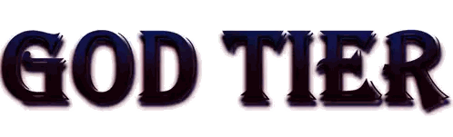 God Tier Text In Dark Blue Sticker