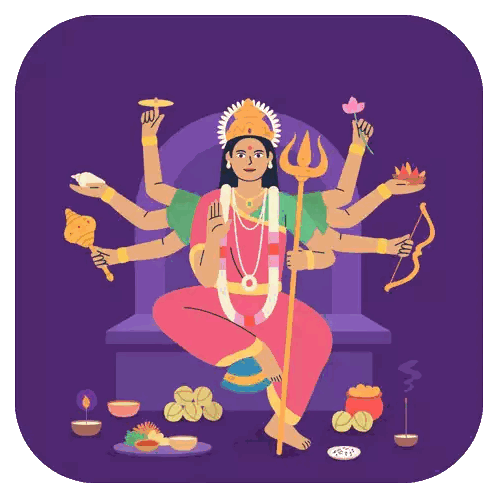 Goddess With Many Arms Happy Sticker