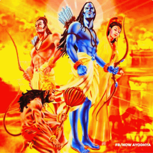 Gods Including Ram With Bow And Arrow GIF