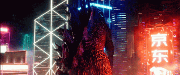 Godzilla 2021 Walks Back GIF