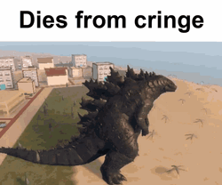 Godzilla Dies From Cringe GIF