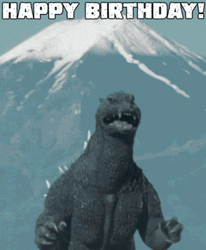 Godzilla Funny Happy Birthday Meme GIF
