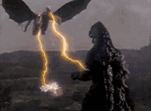 Godzilla Ghidorah Battle GIF