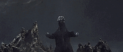 Godzilla Jumping Dance In Dark GIF