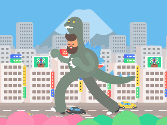 Godzilla Made Buildings Dance GIF