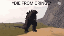Godzilla Meme Die From Cringe GIF