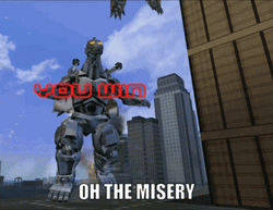 Godzilla Meme Oh The Misery GIF
