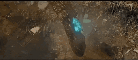 Godzilla Minus One Blue Fire Blaring Up GIF