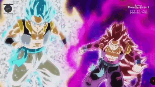 Gogeta And Super Saiyan 4 Gohan Fighting GIF
