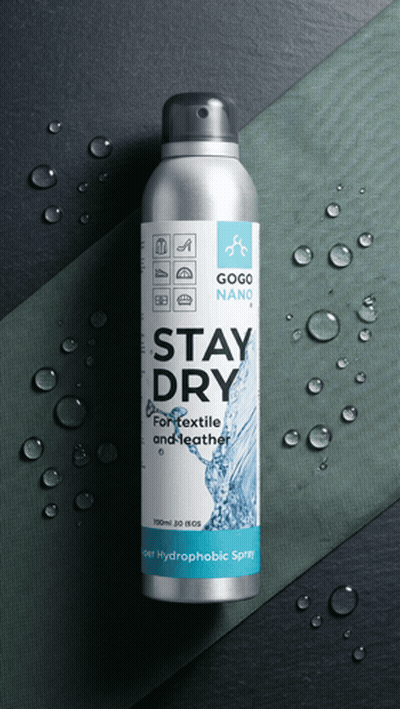 Gogo Nano Stay Dry Spray With Water Drops GIF