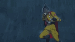 Gohan Shoving Gamma 1 With Foot GIF