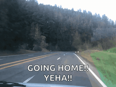 Going Home Yeha Is Written On The Side Of A Highway GIF