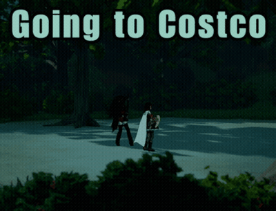 Going To Costco Is Written On A Poster With A Person In The Background GIF