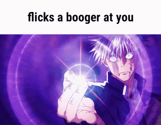 Gojo Satoru Hollow Purple Flicks Booger Meme GIF