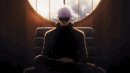 Gojo Sitting GIF