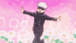 Gojo Walking On The Garden Meme GIF