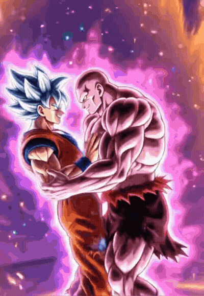 Goku And Jiren Standing Next To Each Other GIF